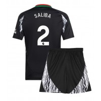 Camisa de Futebol Arsenal William Saliba #2 Equipamento Secundário Infantil 2024-25 Manga Curta (+ Calças curtas)